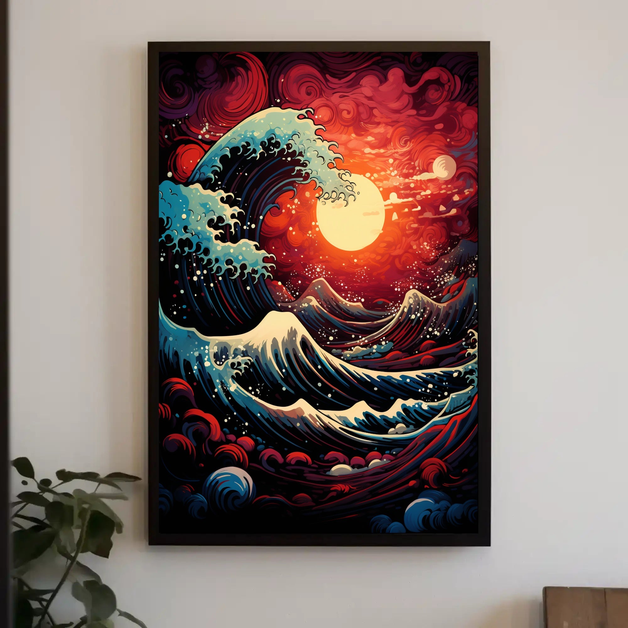 The Great Wave At Sunset Poster PosterGoat