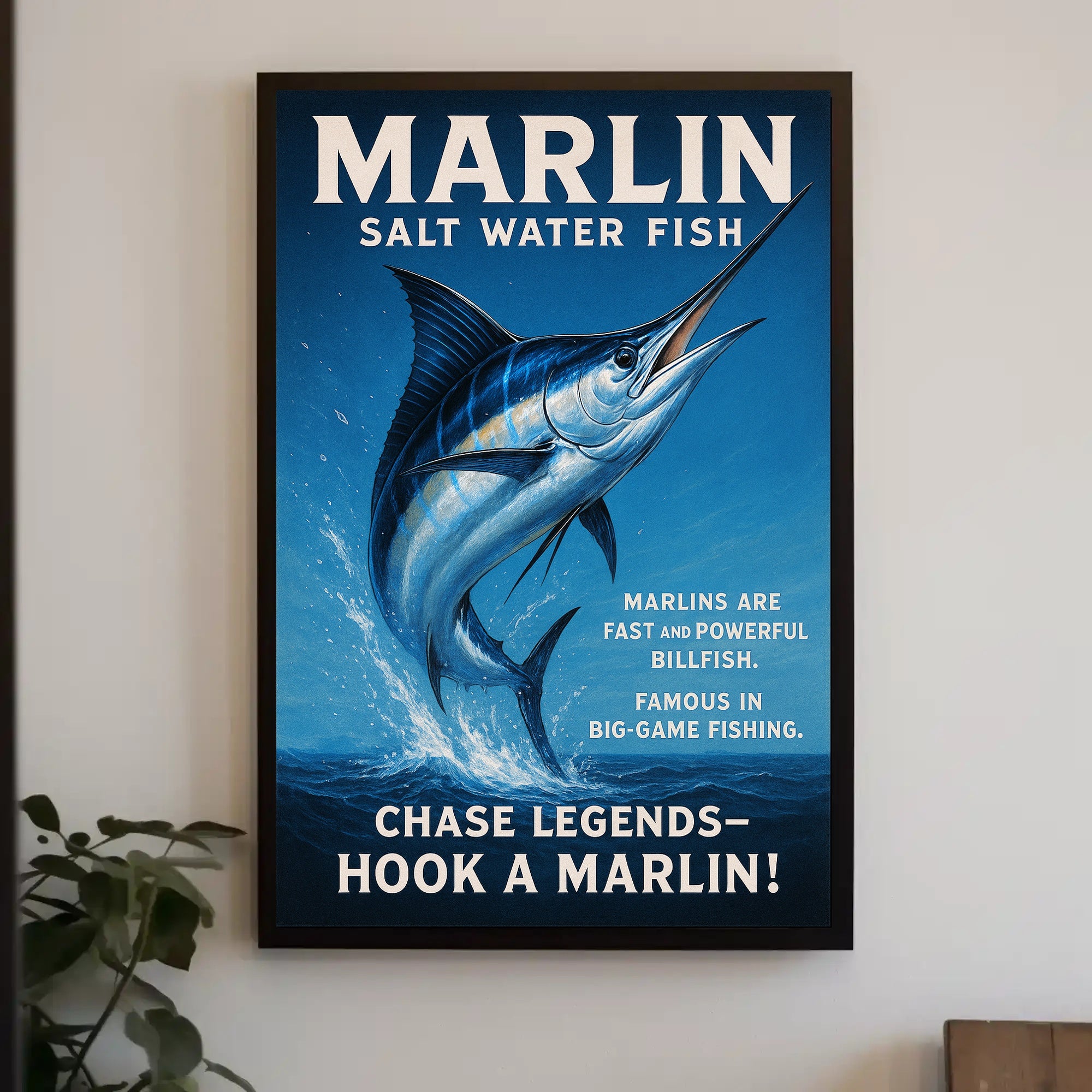 Marlin Saltwater Adventure Poster PosterGoat