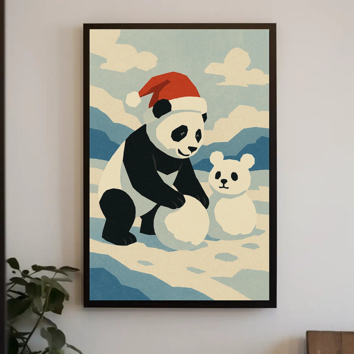 Festive Panda in Winter Wonderland Poster