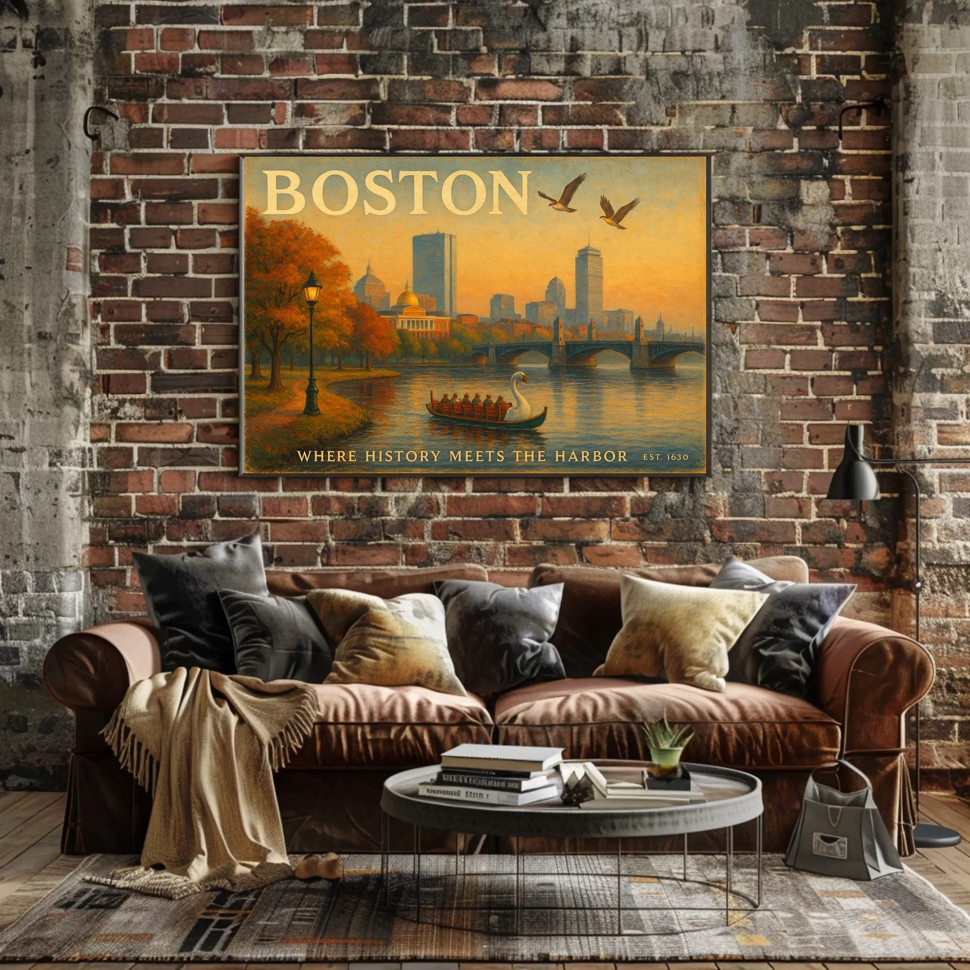 Boston Scenic Charm Travel Poster Wall Art