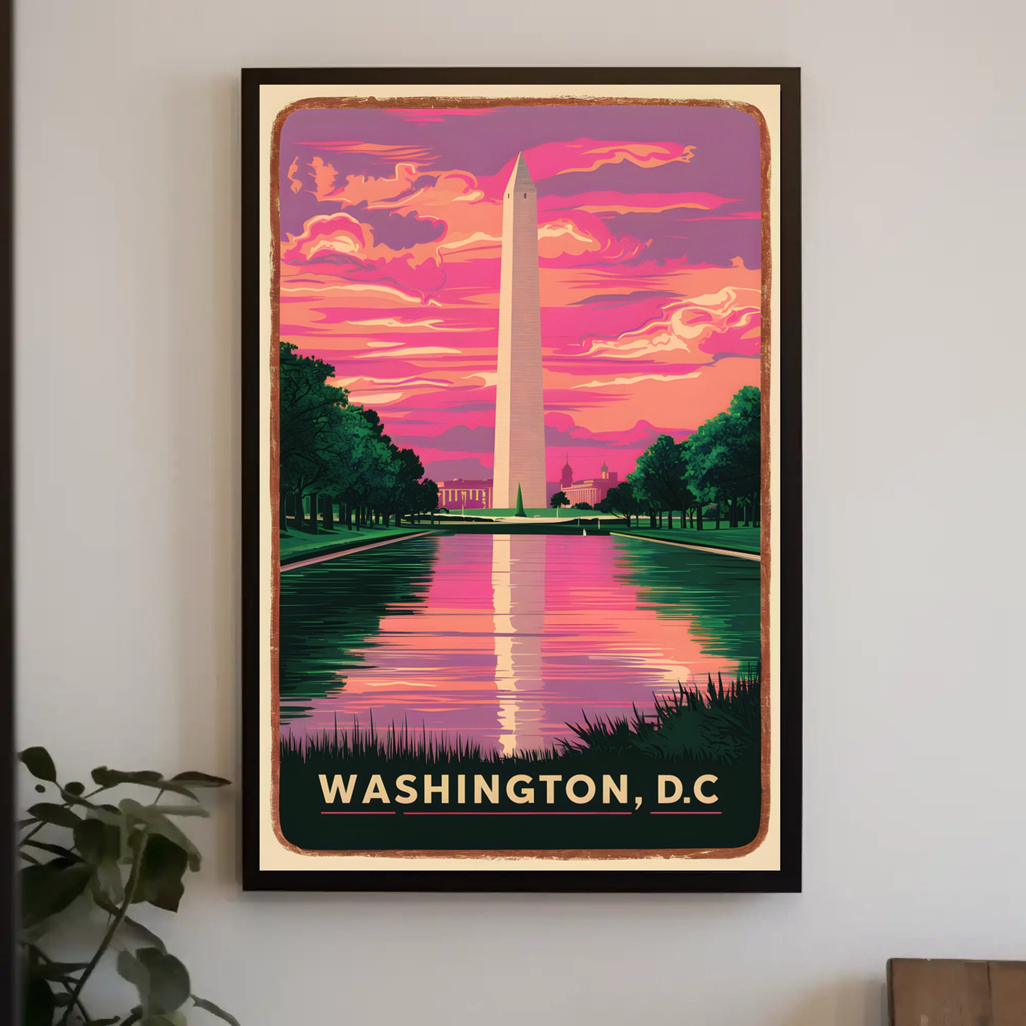 Washington Monument at Sunset Poster