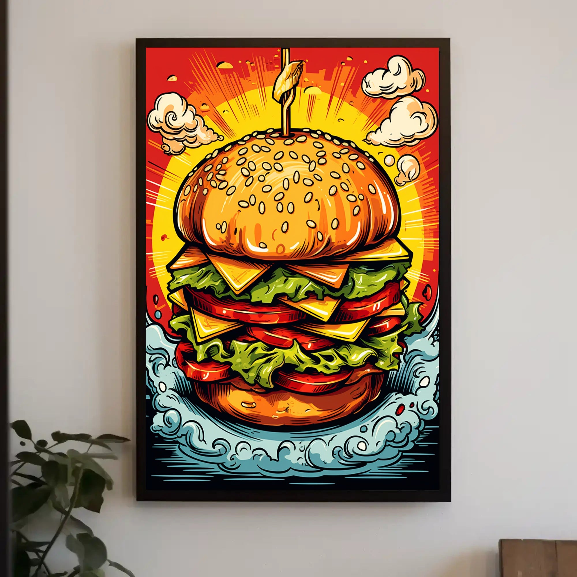 Towering Burger Delight Poster PosterGoat
