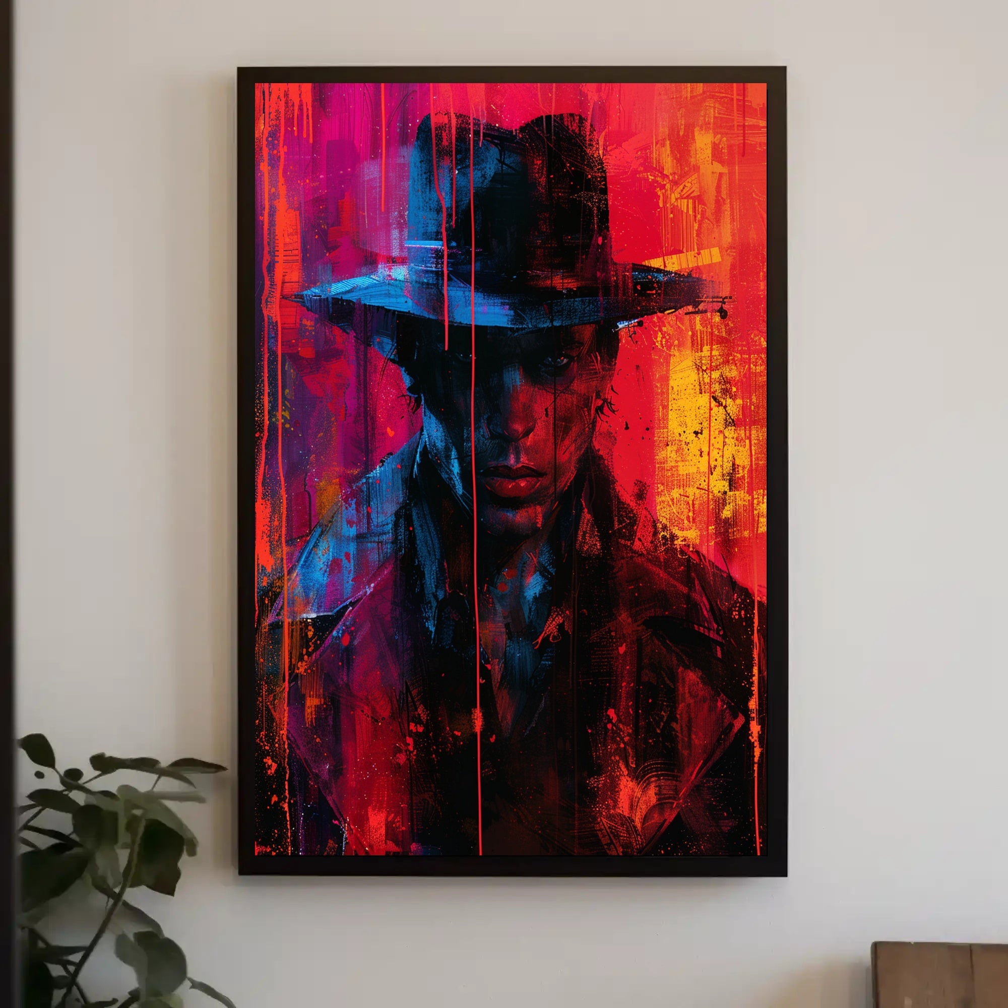 Mysterious Figure in Vivid Colors Poster PosterGoat