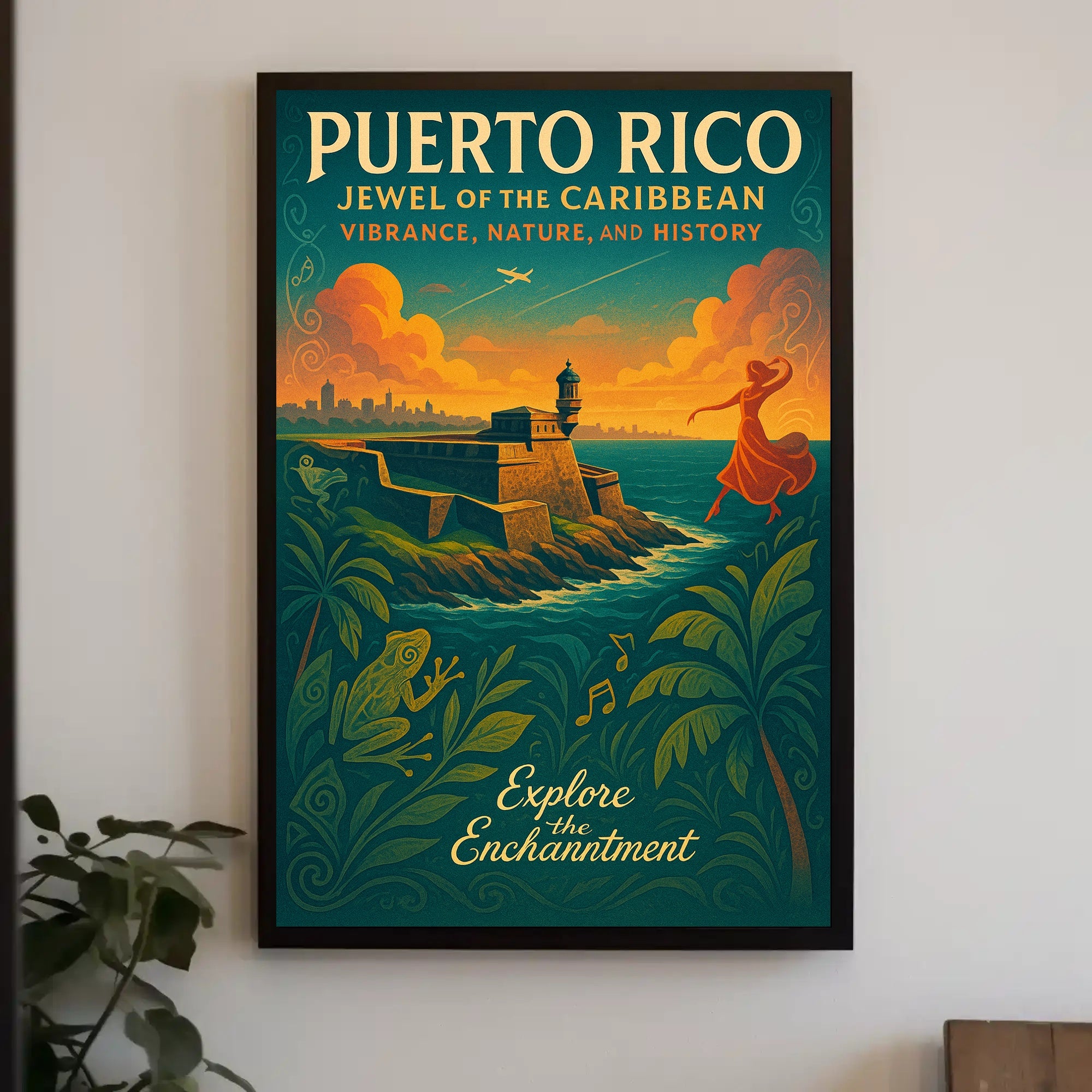 Puerto Rico Sunset Travel Poster