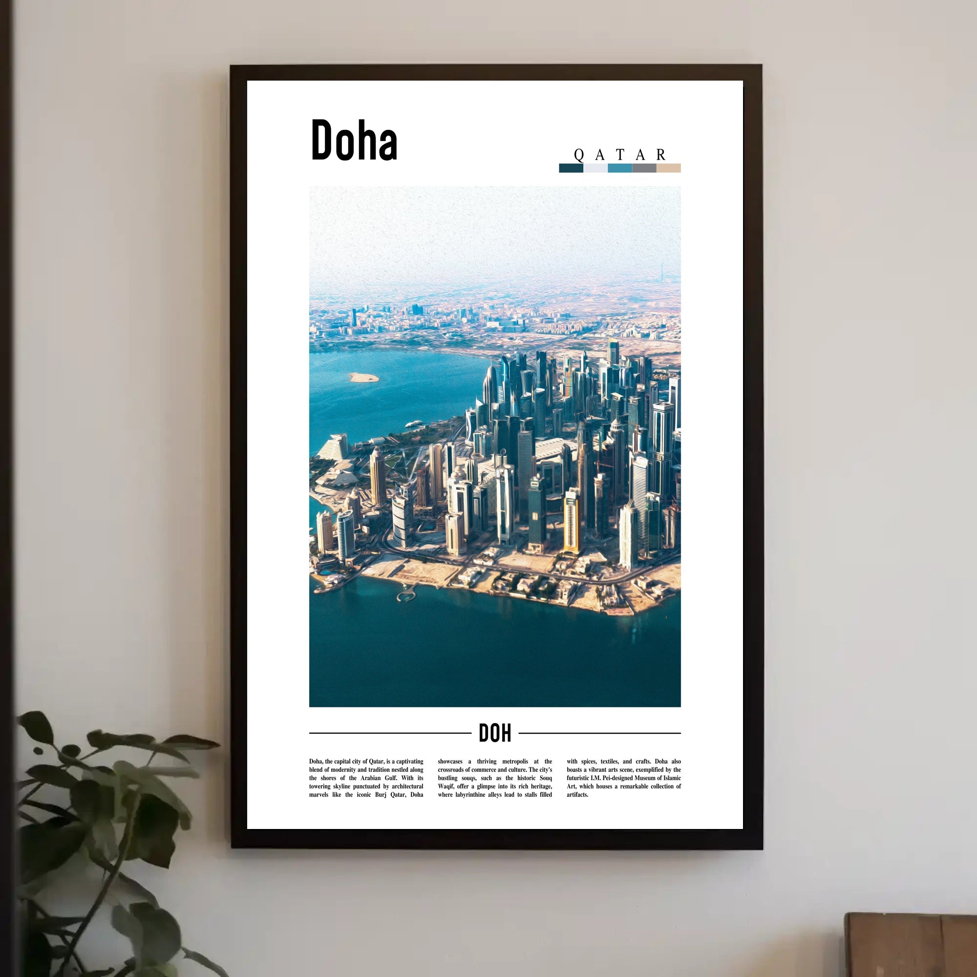 Doha Cityscape Vibrance: Modern Architecture and Culture Urban or Cityscape Poster PosterGoat