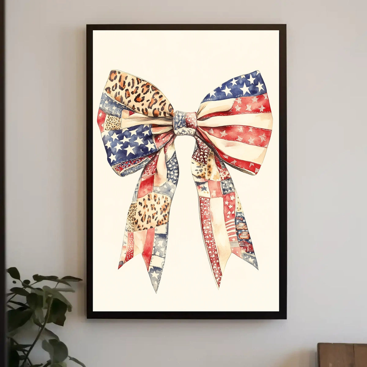 Large Coquette Bow American Flag Patriotic Wall Poster