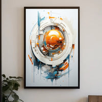 Futuristic Cyberpunk Sci-Fi Mechanical Abstract Art Poster