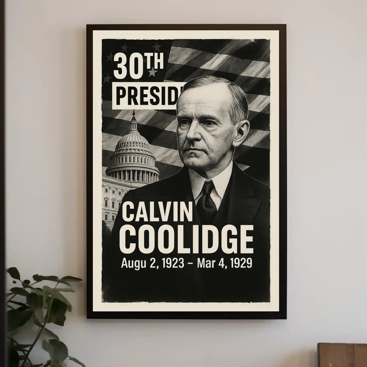 Calvin Coolidge 30th President of the United States Digital Montaje Poster
