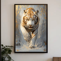 Majestic White Tiger Artistic Animal Poster
