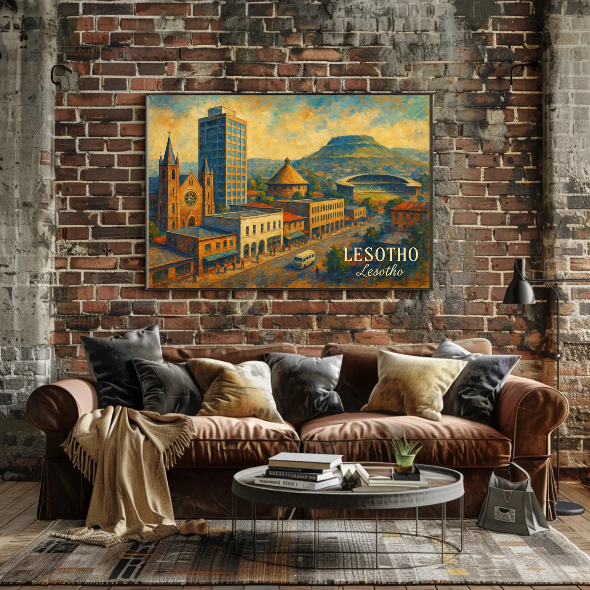 Lesotho Cityscape Poster