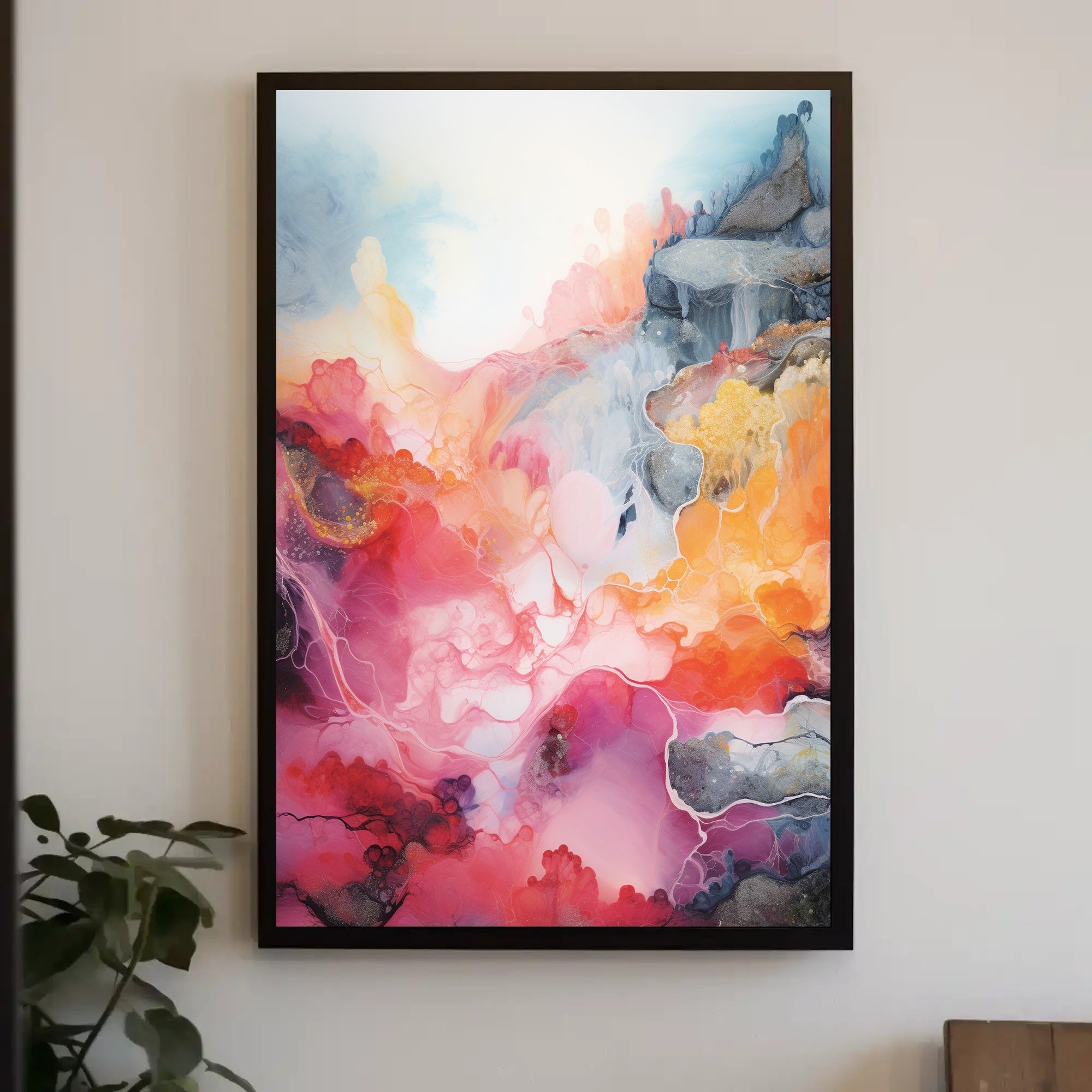 Abstract Colorful Waves Abstract Poster