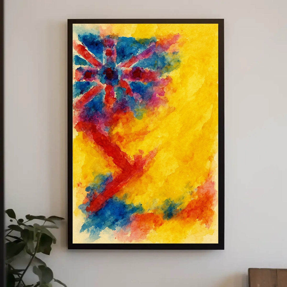 Abstract Union Jack Watercolor Poster