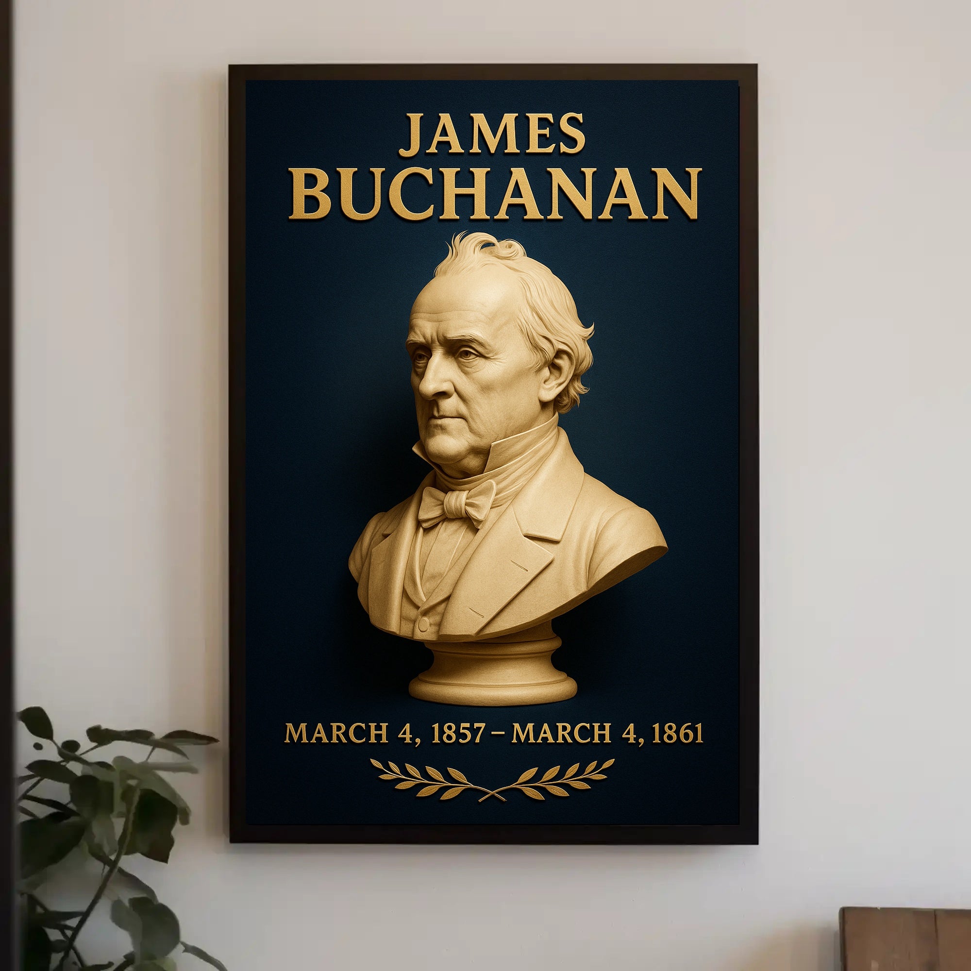 James Buchanan Vintage Presidential Portrait Historical Poster PosterGoat