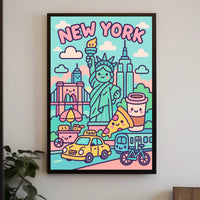 Whimsical New York Adventure Poster