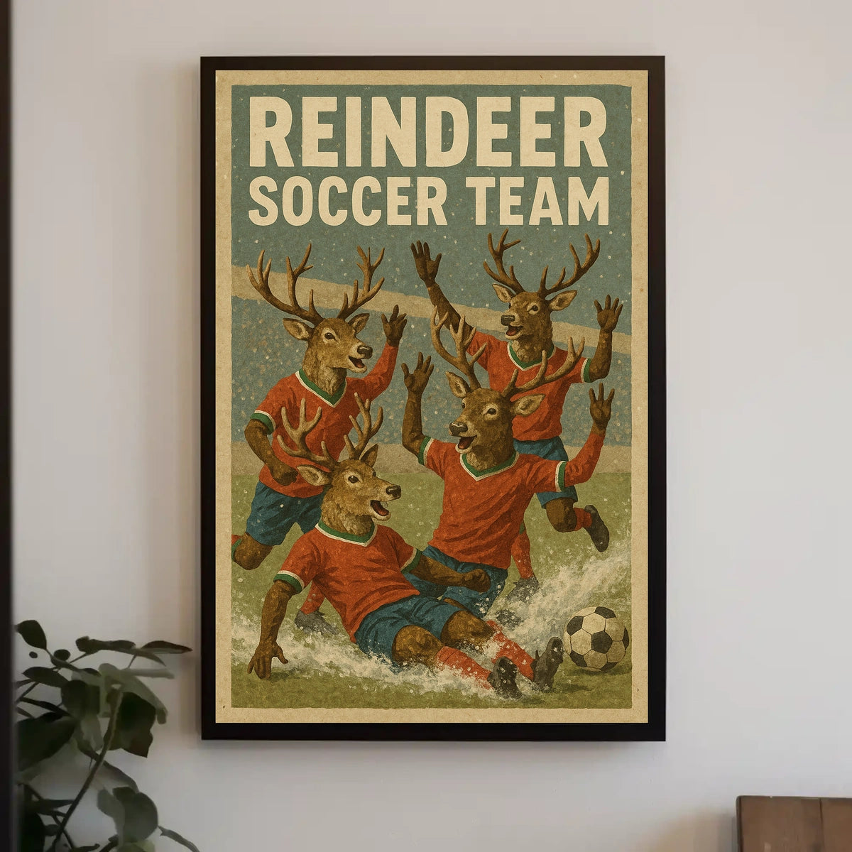 Reindeer Soccer Team Extravaganza Poster