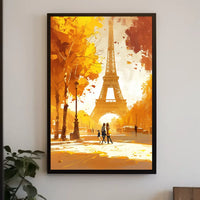 Parisian Autumn Eiffel Tower Impressionist Art Poster