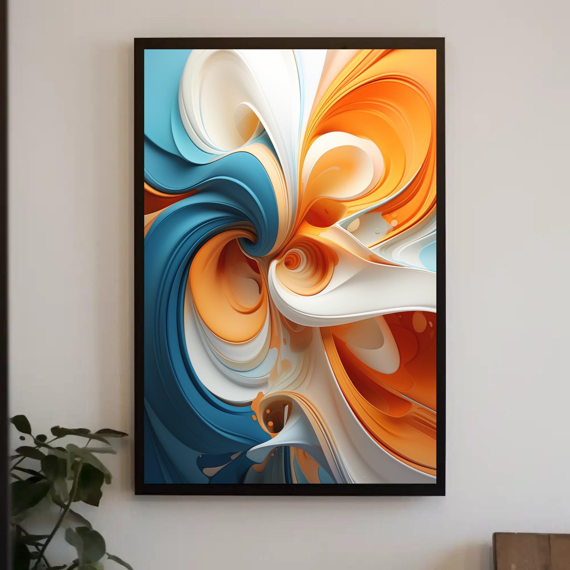 Dynamic Flow Abstract Art for Energetic Spaces Poster