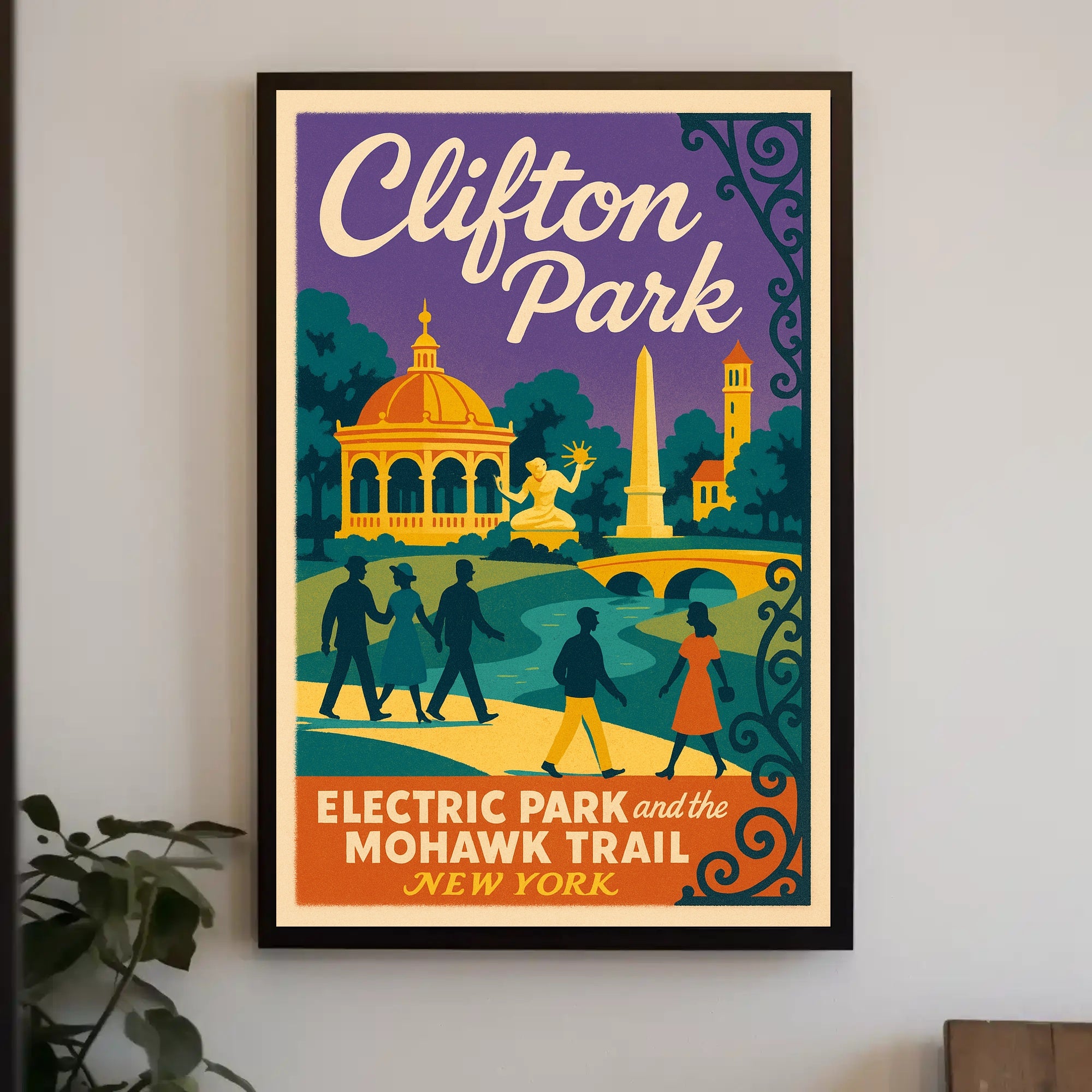 Clifton Park Nostalgia: Vintage Travel Poster