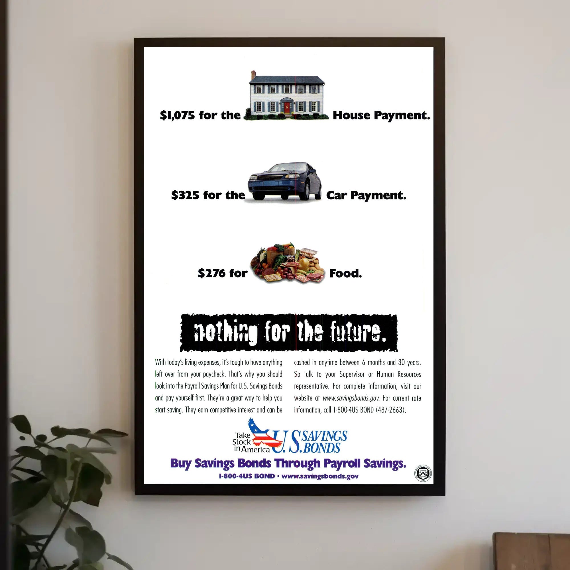 Save for the Future with U.S. Savings Bonds Poster PosterGoat