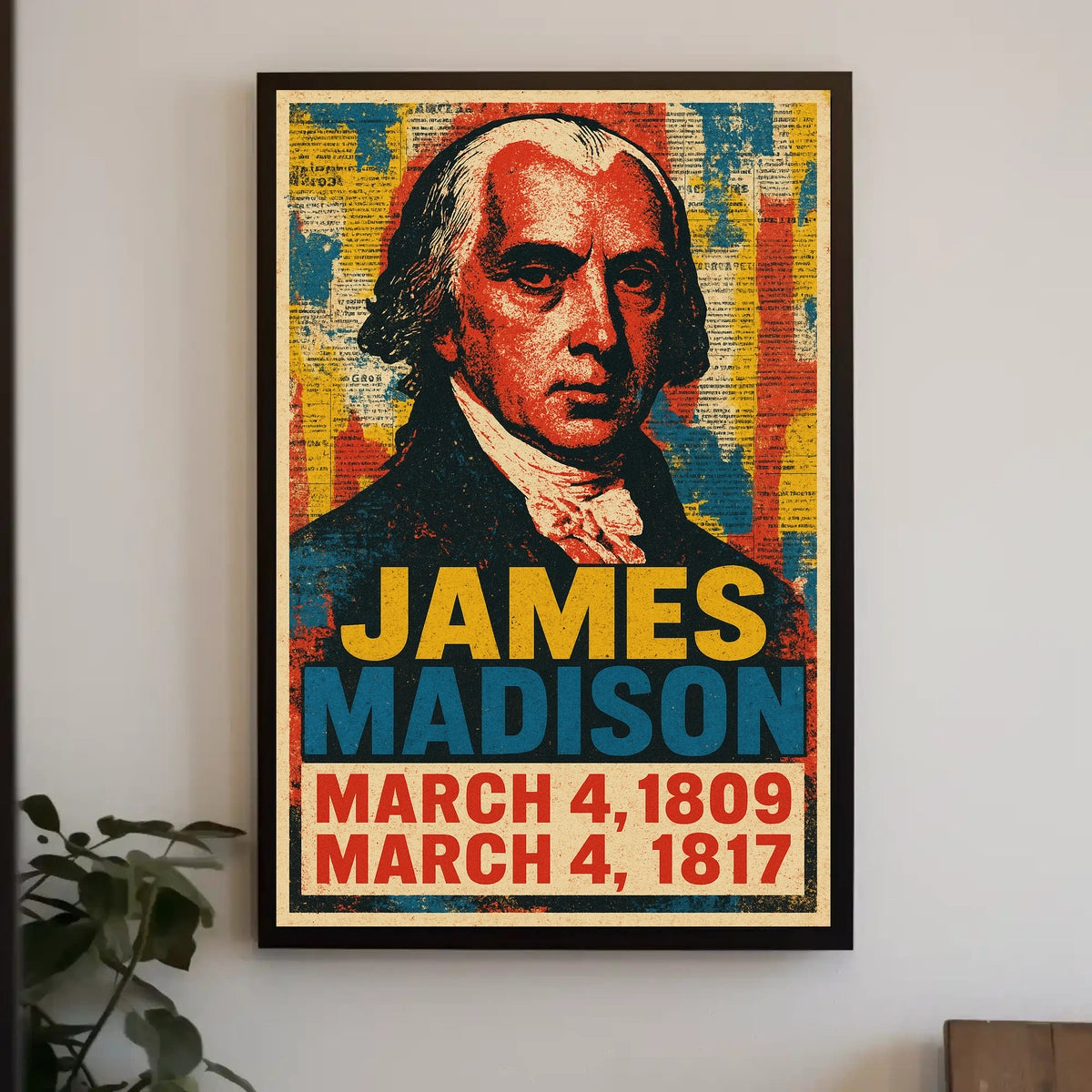 James Madison 4th President of the United States Street Art Mashup Poster