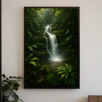 Serene Forest Waterfall Poster