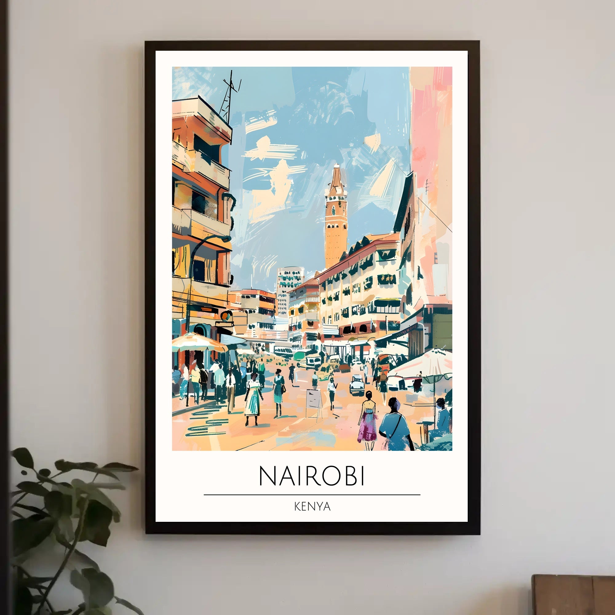 Nairobi Cityscape Illustration Poster PosterGoat