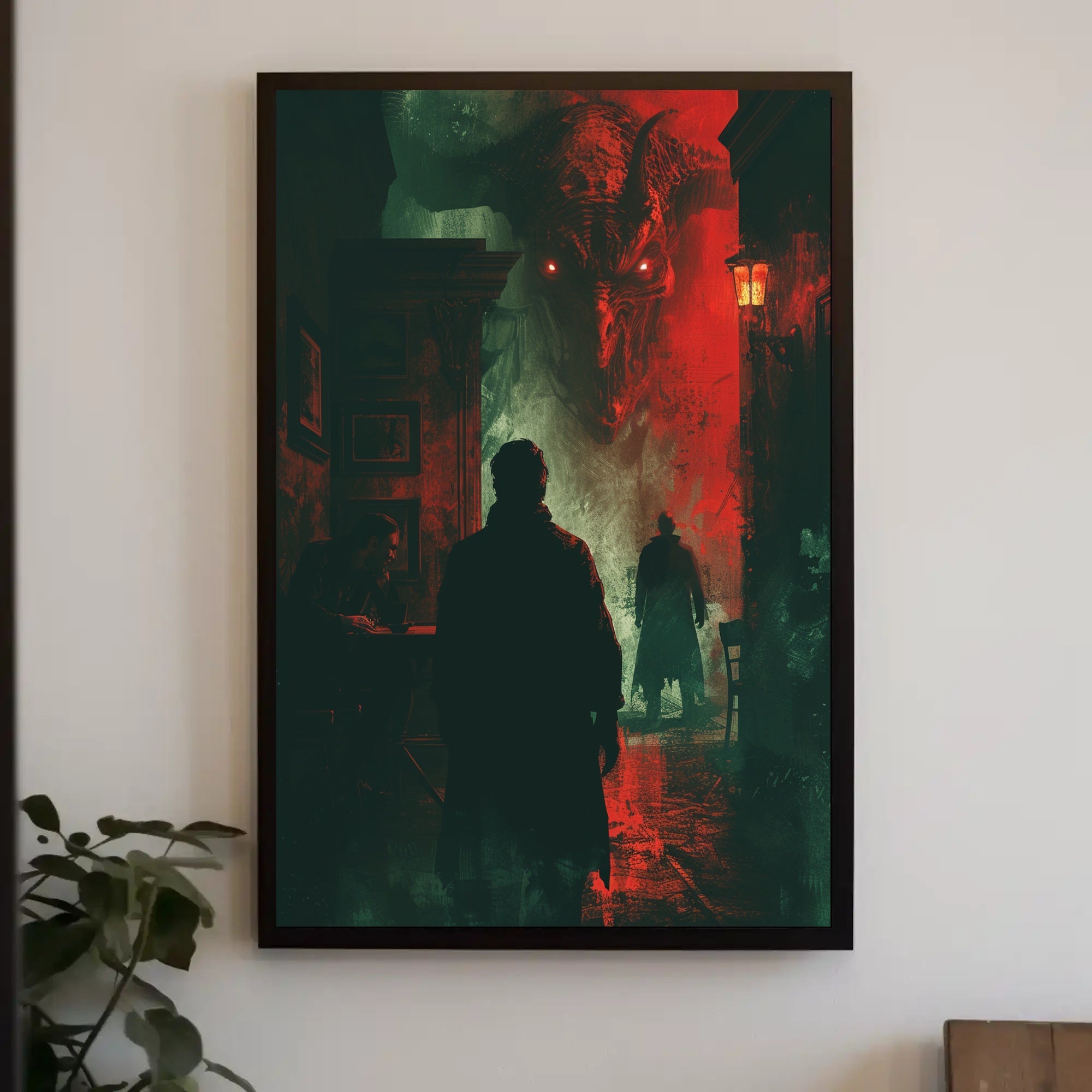 Dark Gothic Horror Scene with Investigators – Fantasy or Mythology Poster PosterGoat