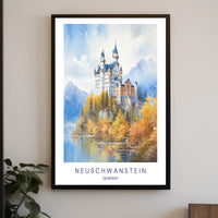 Neuschwanstein Castle Scenic Travel Poster PosterGoat