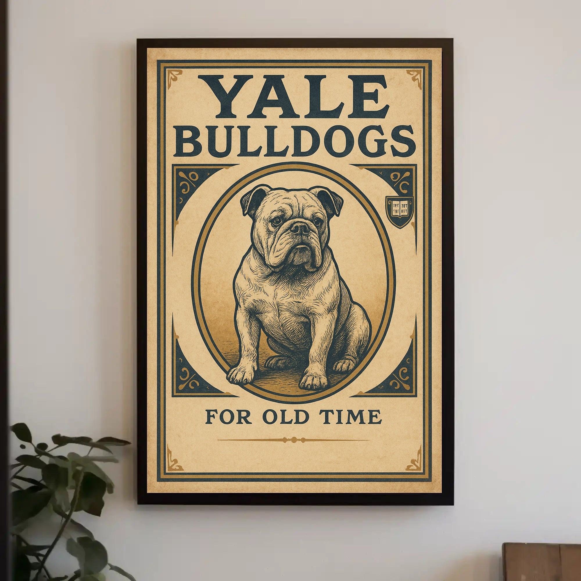 Yale Bulldogs Vintage Nostalgia Sports Poster