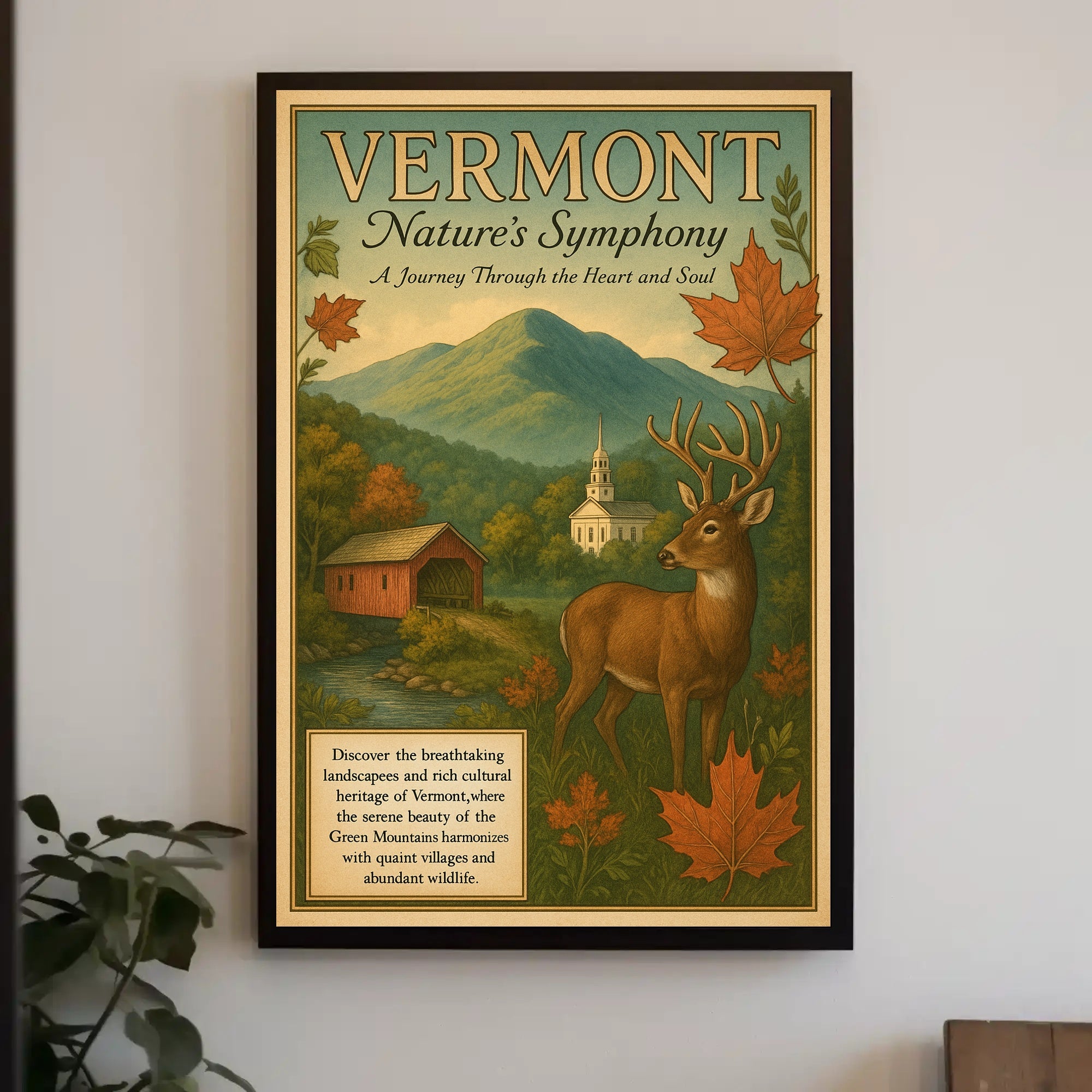 Vermont Scenic Beauty Vintage Travel Promotion Poster