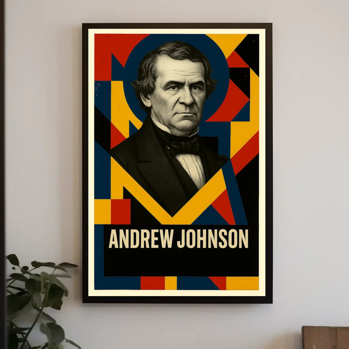 Andrew Johnson 17th President of the United States Abstract Pop Poster