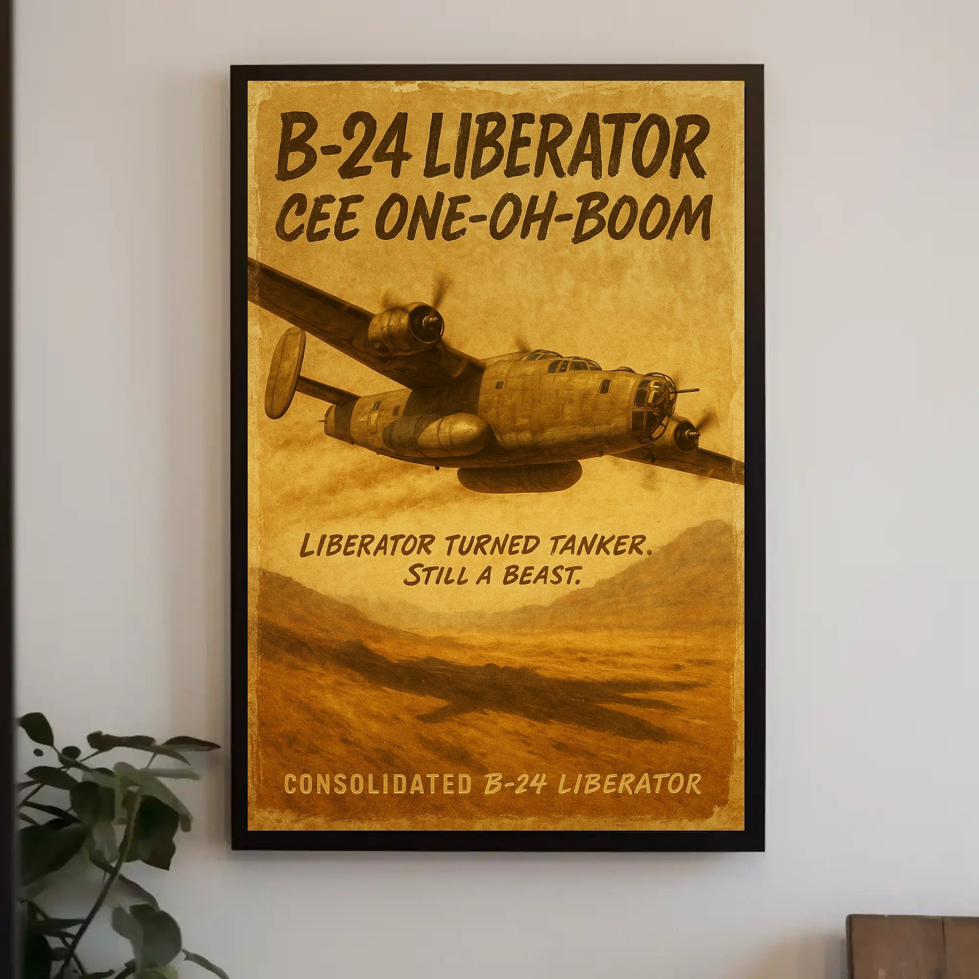B-24 Liberator Soaring WWII Poster