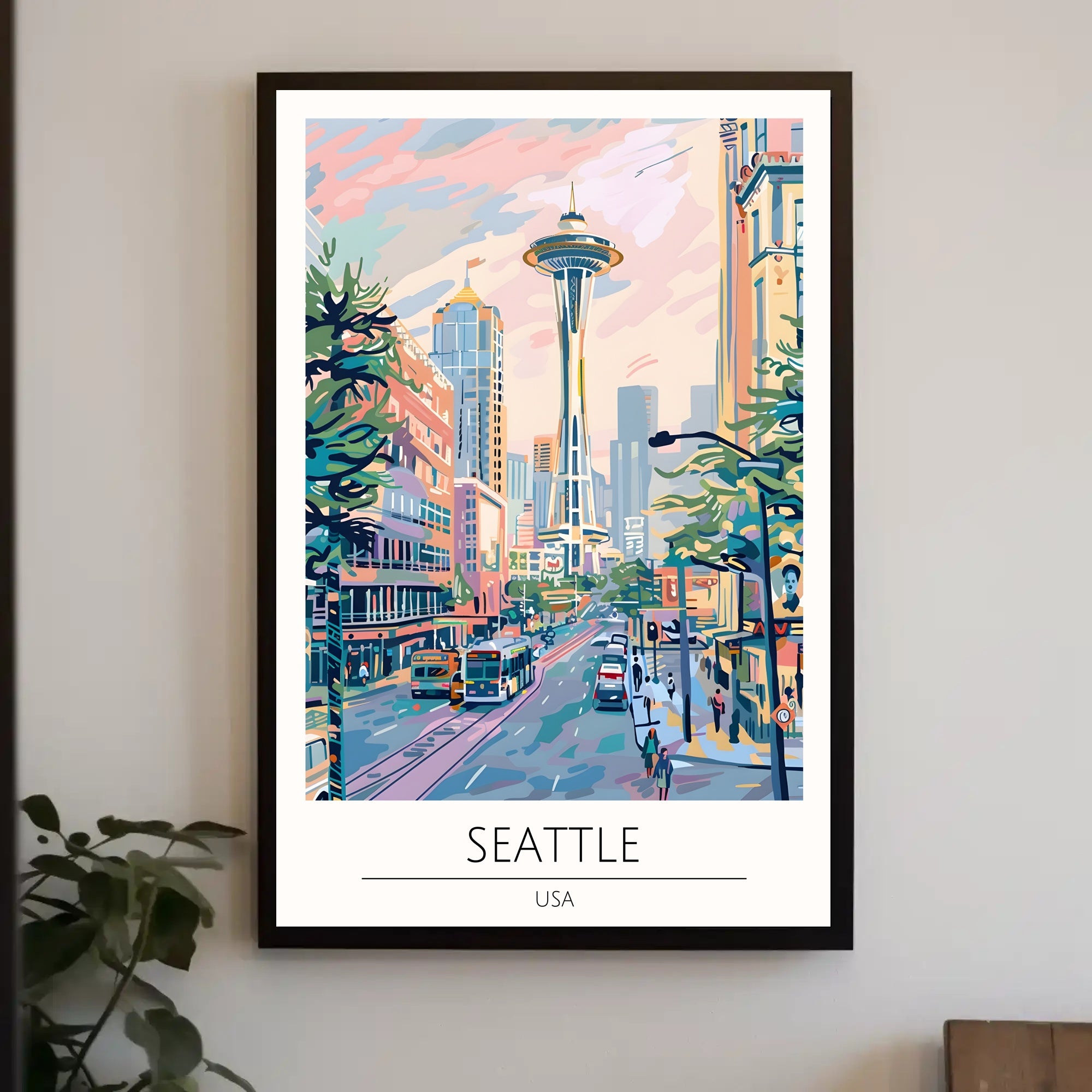 Seattle Cityscape Poster PosterGoat