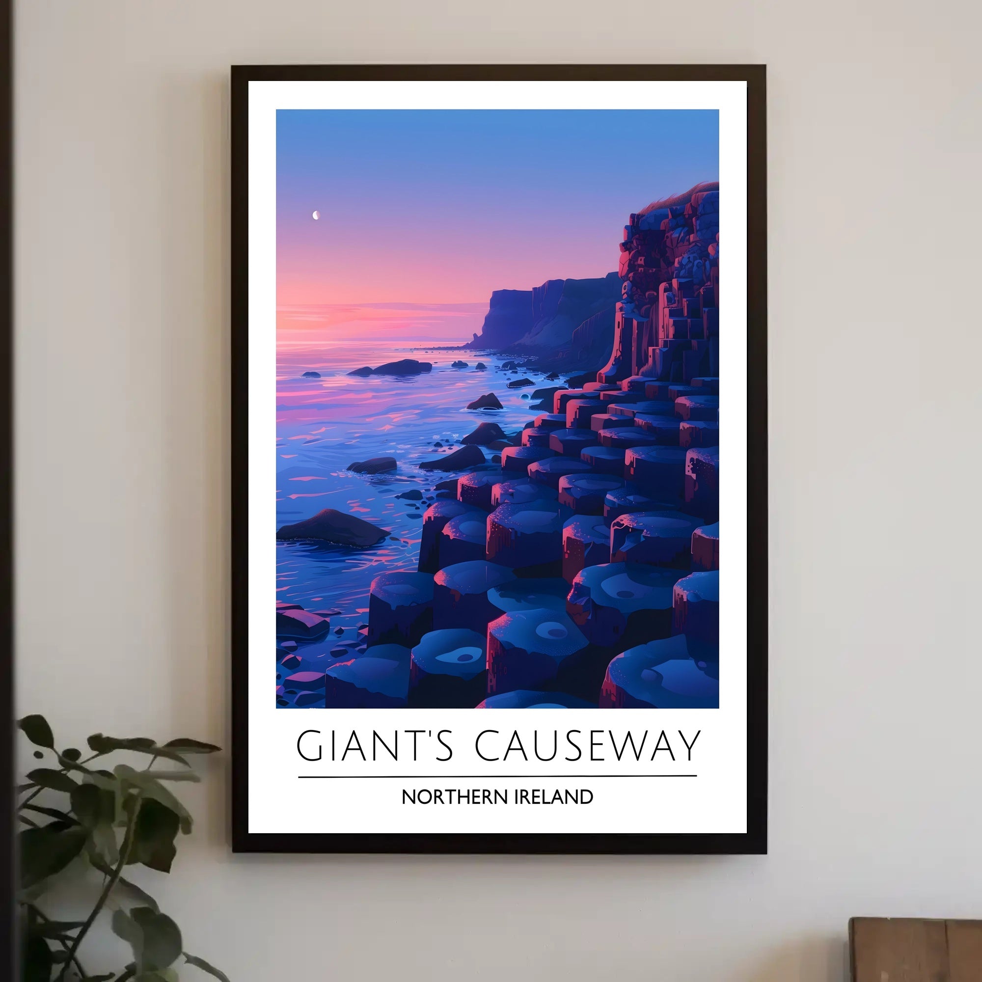 Giant's Causeway Sunset Modern Art Travel Poster