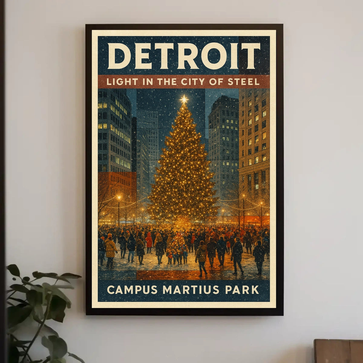 Detroit Light In The City Of Steel Poster