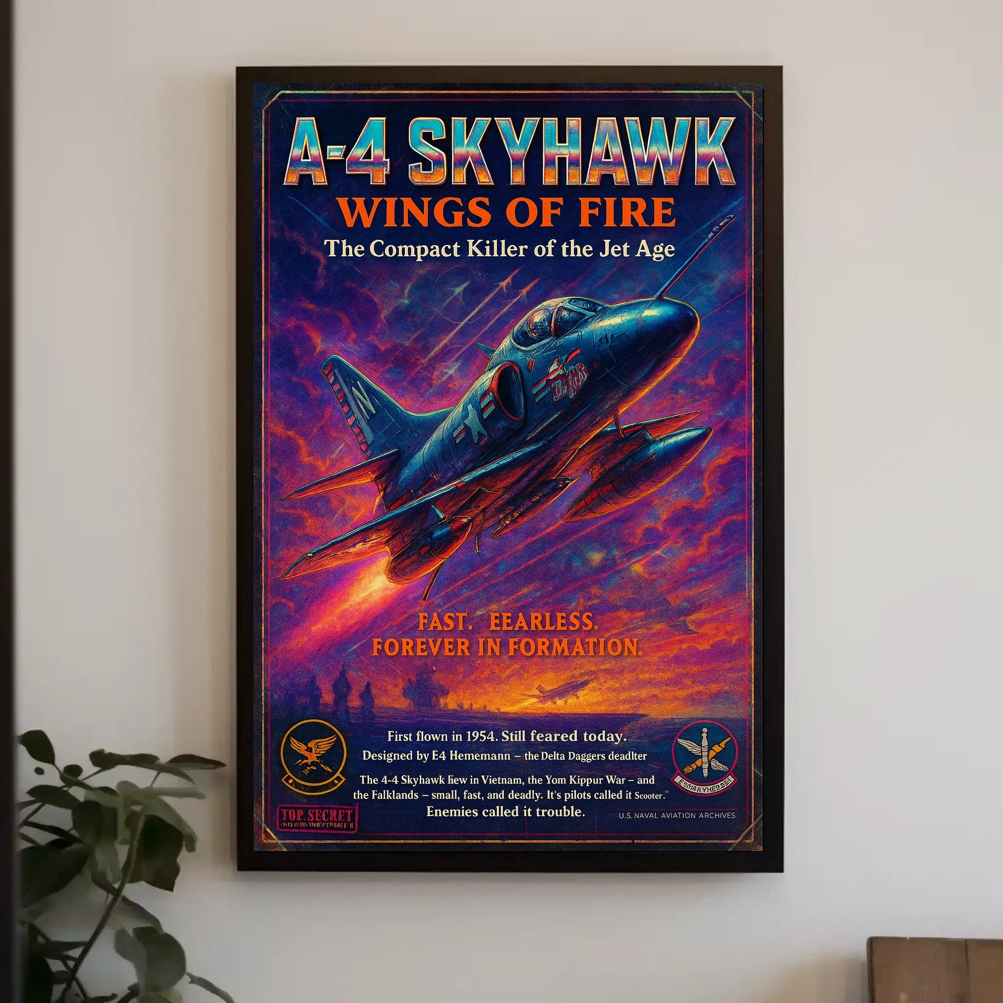 A-4 Skyhawk Jet: Vintage Military Aviation Poster