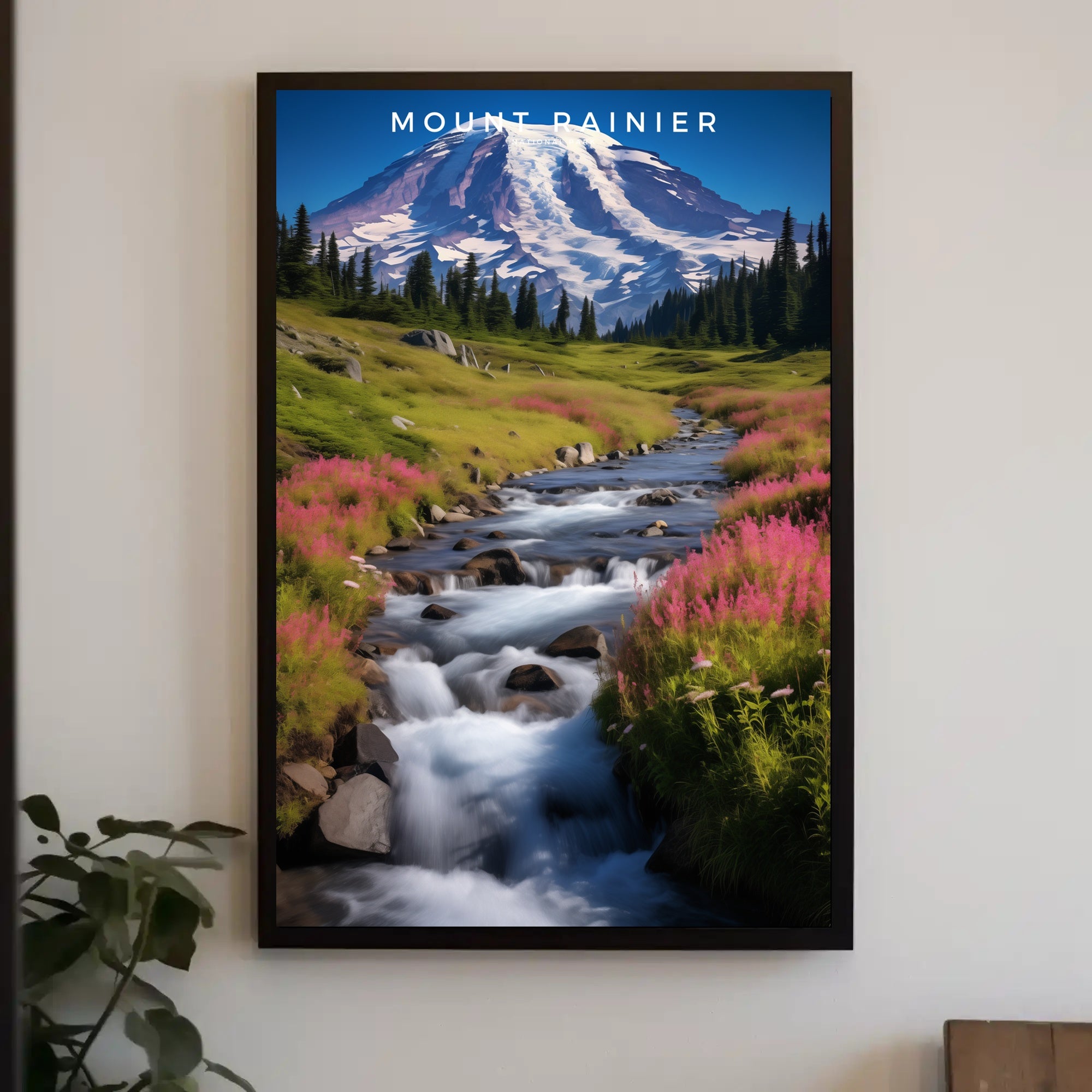 Mount Rainier Vintage Travel Poster Wall Art
