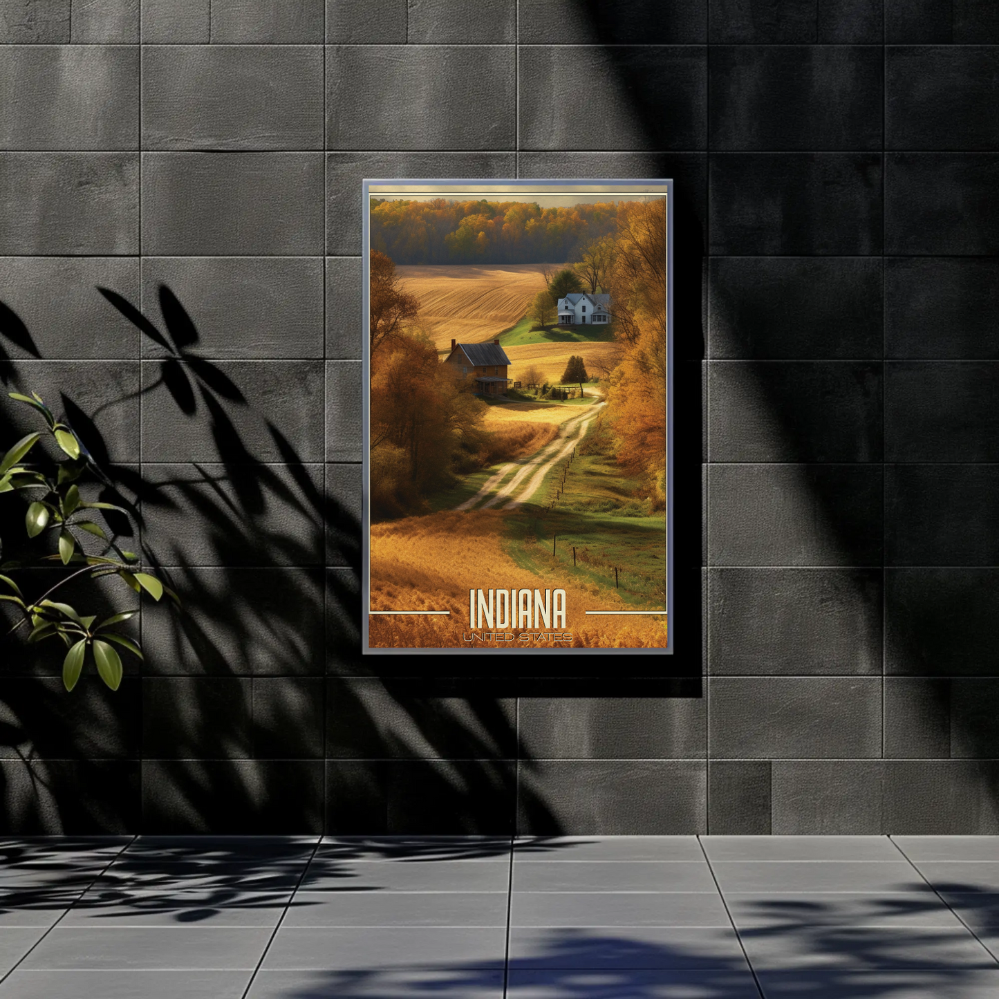 Indiana Farm Vintage Poster