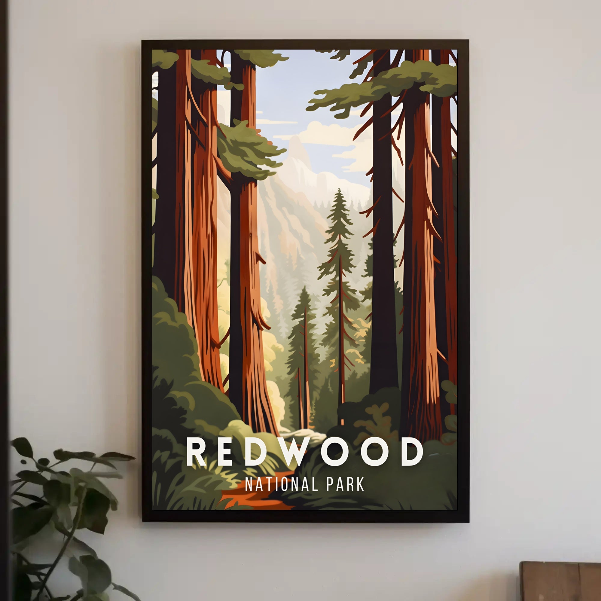 Redwood National Park Poster Scenic Wall Art Print