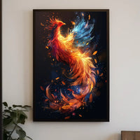 Majestic Phoenix in Flight: Mystical Art Poster