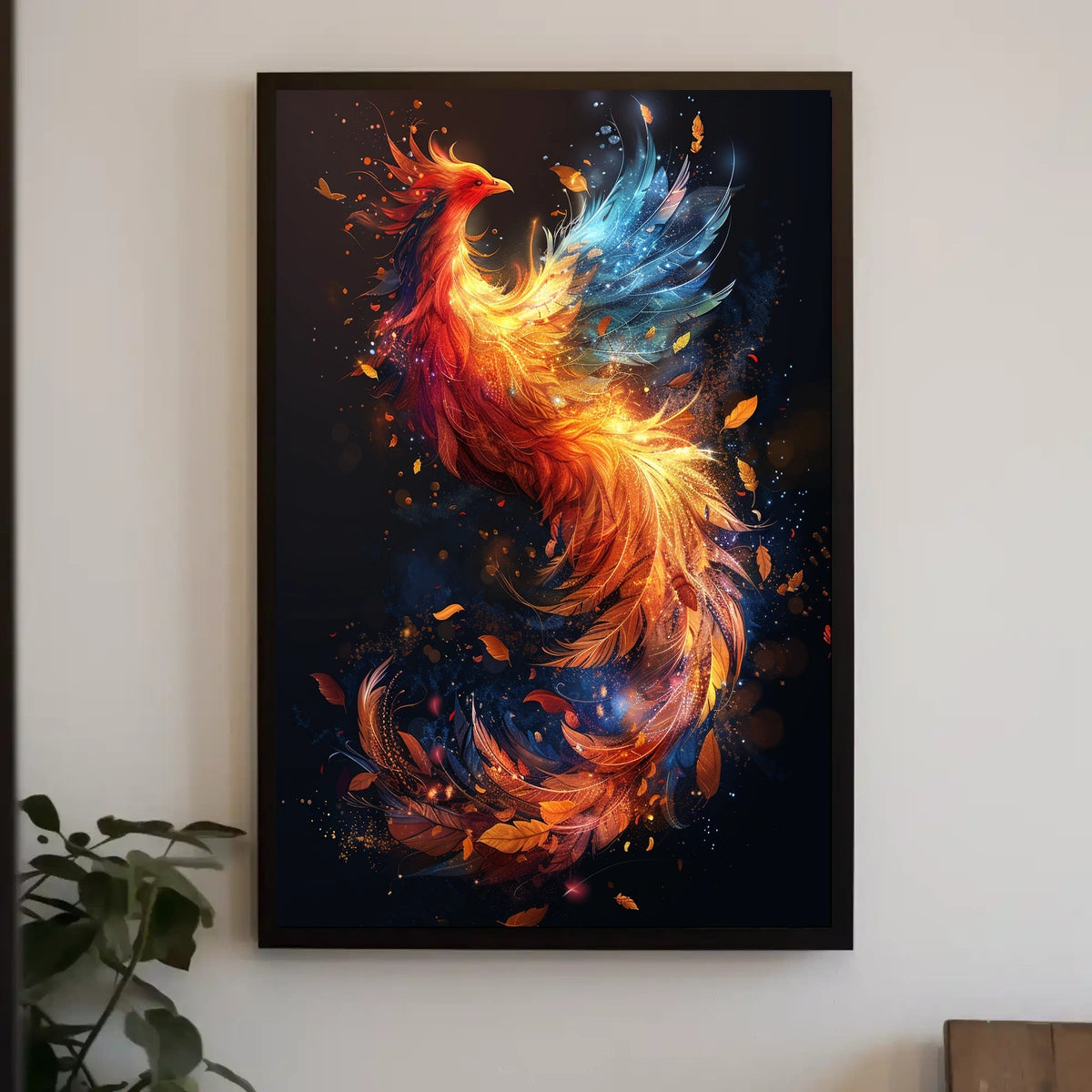 Majestic Phoenix in Flight: Mystical Art Poster