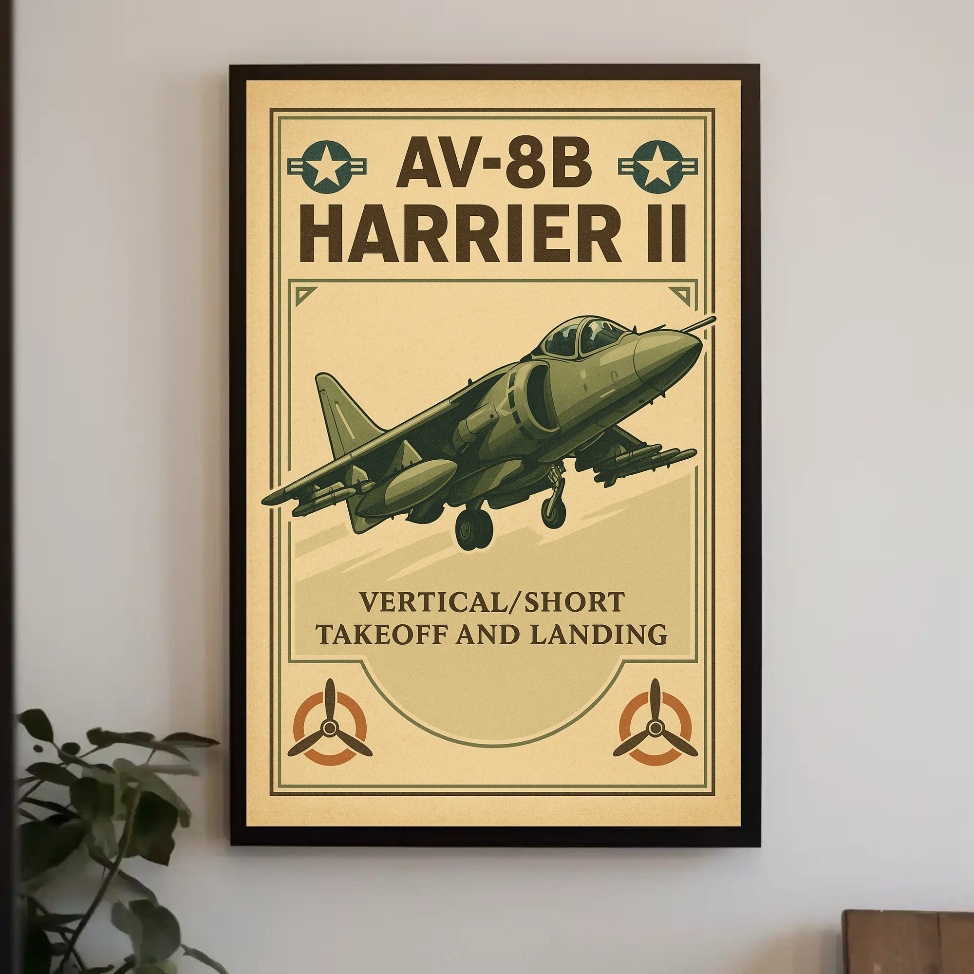 AV-8B Harrier II Vintage Military Recruitment Poster