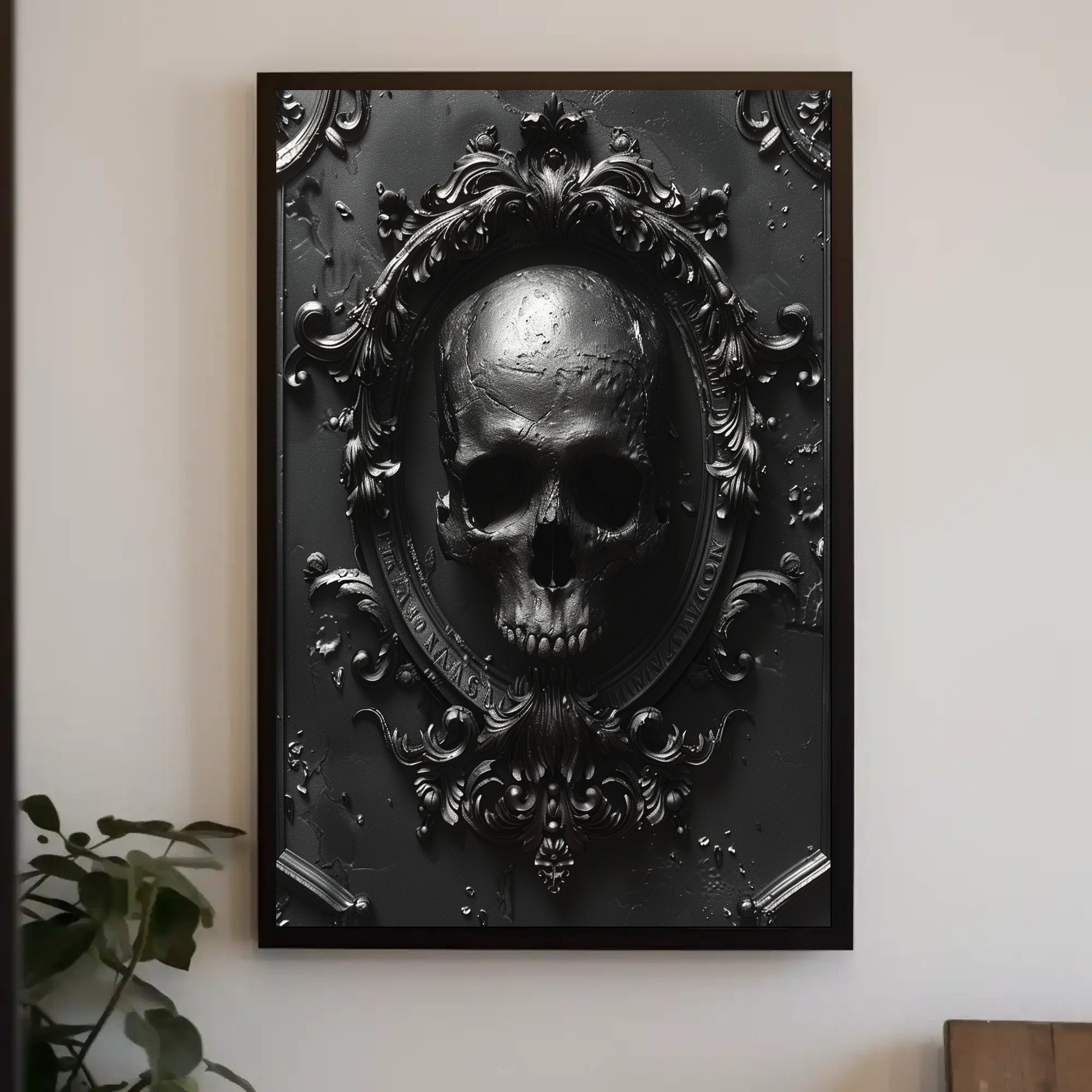 Gothic Skull Emblem Poster