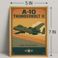 A-10 Thunderbolt II Vintage Military Aircraft Poster