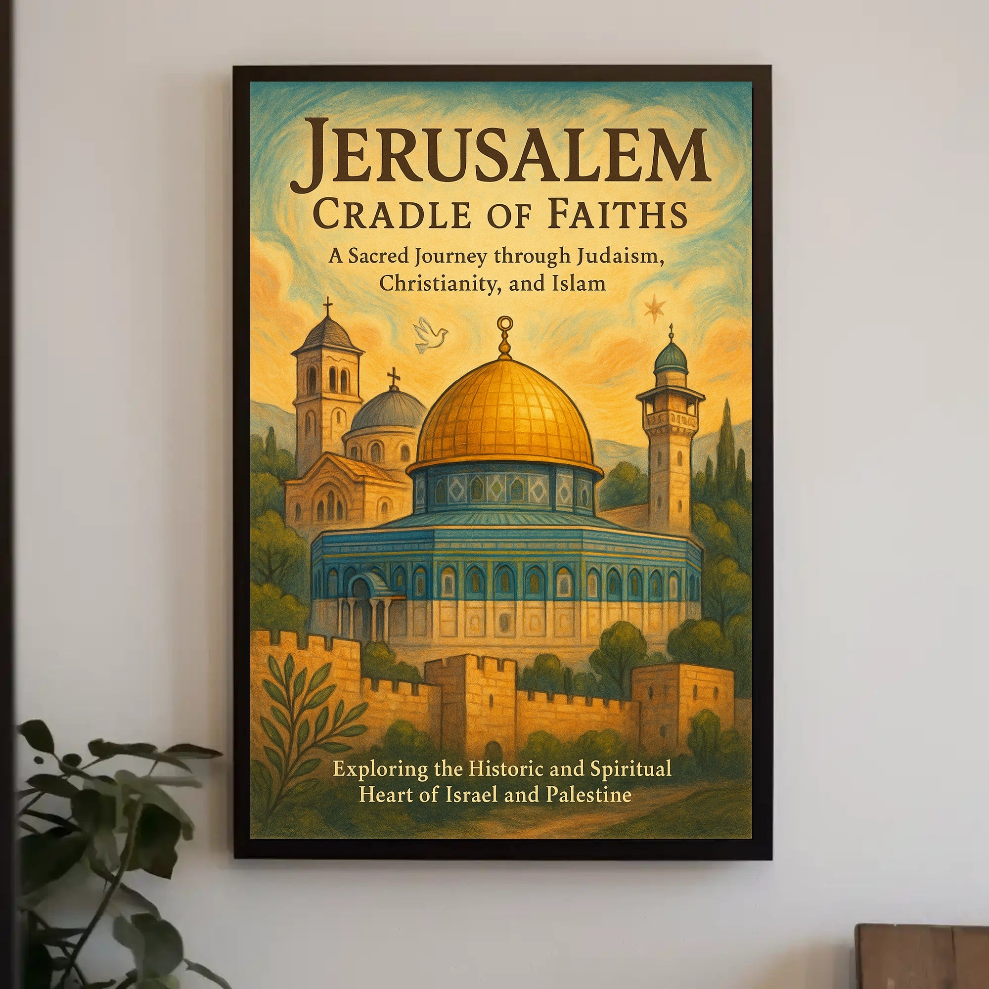 Jerusalem Harmony Spirituality Illustrated Cultural or Heritage Poster