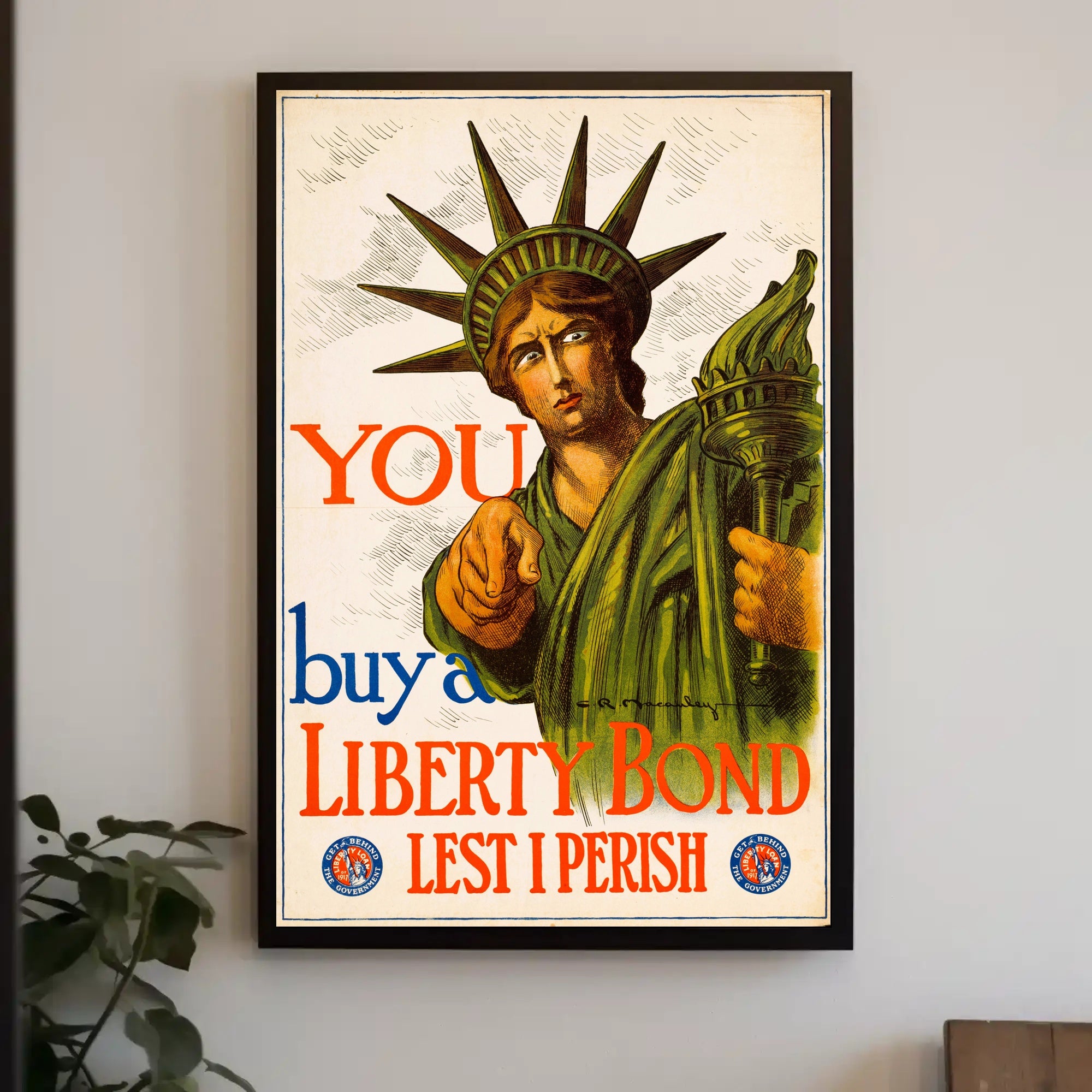 Vintage Statue of Liberty Propaganda Print Political or Propaganda Poster