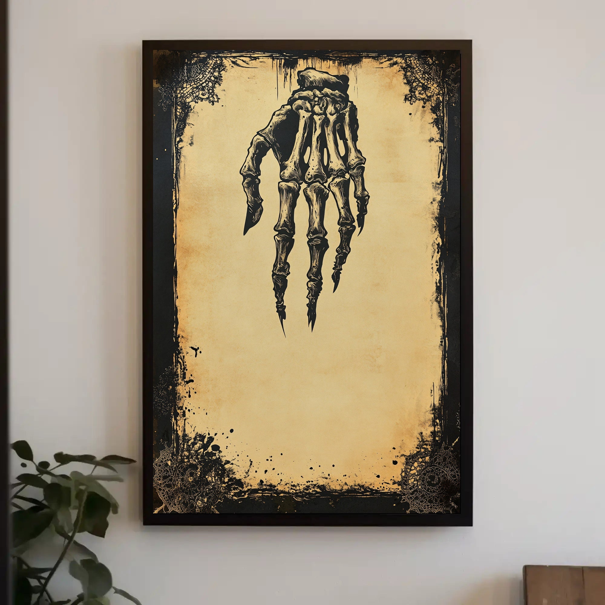 Skeleton Hand Art Poster