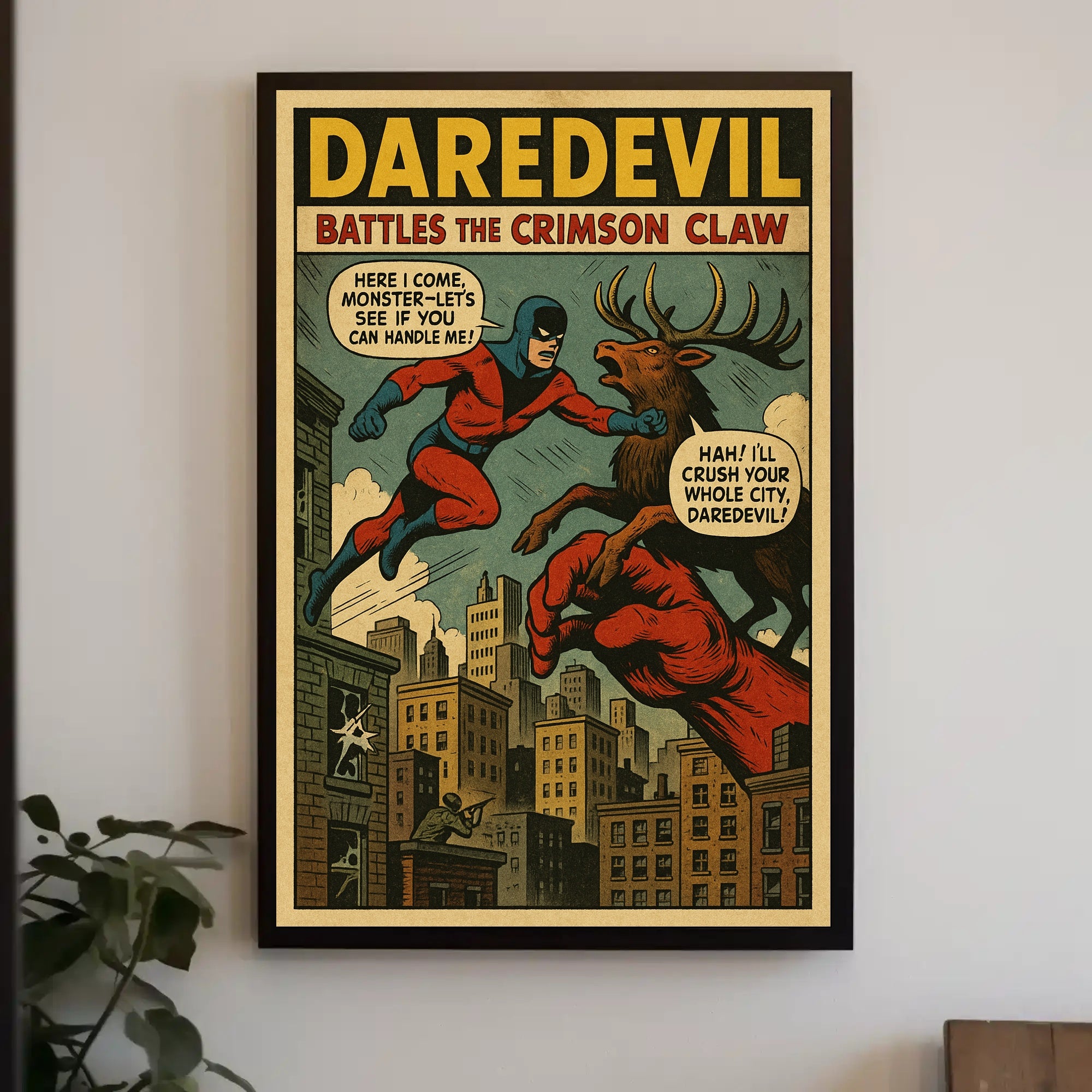Daredevil Battles the Crimson Claw Poster PosterGoat