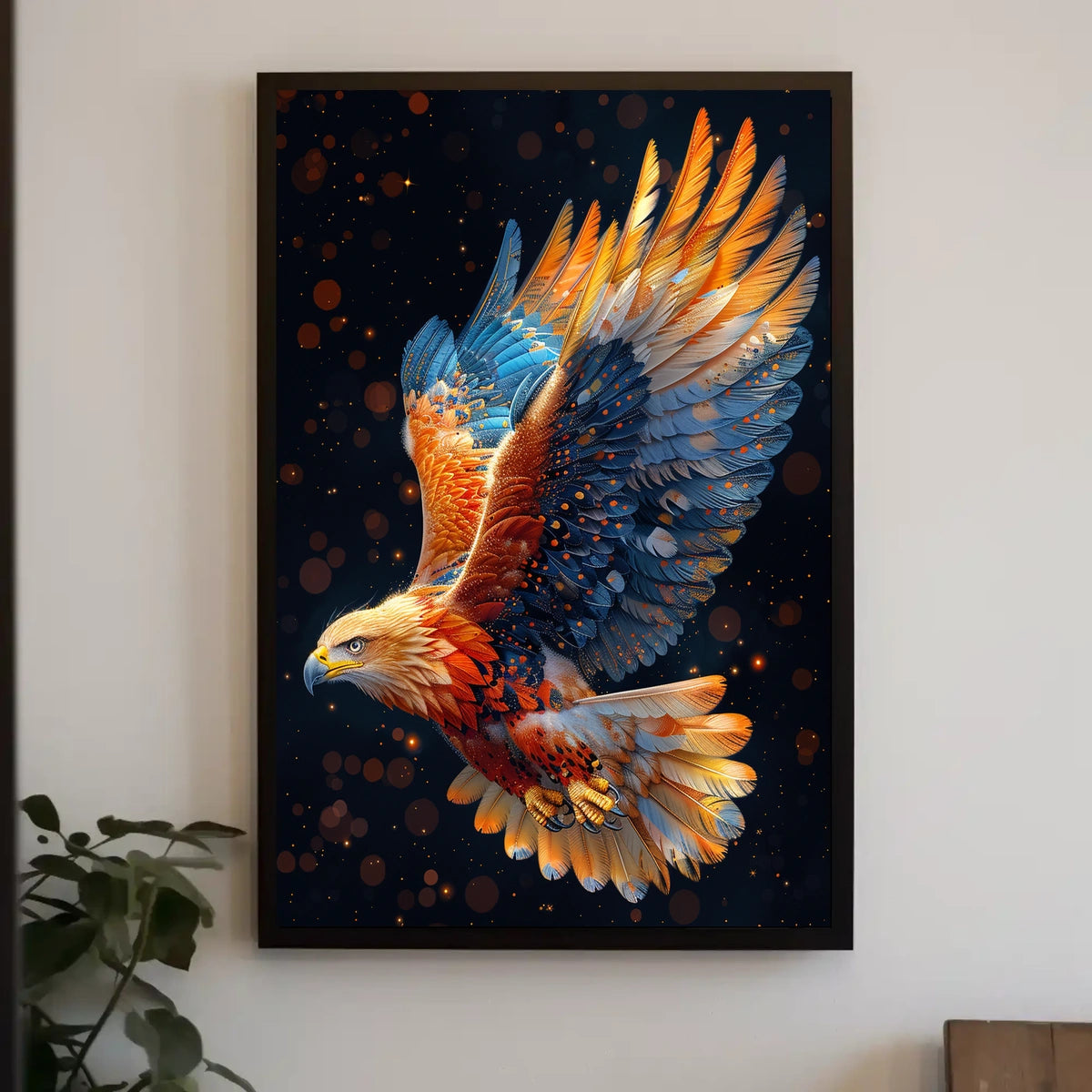 Majestic Eagle in Flight Surreal Art Poster