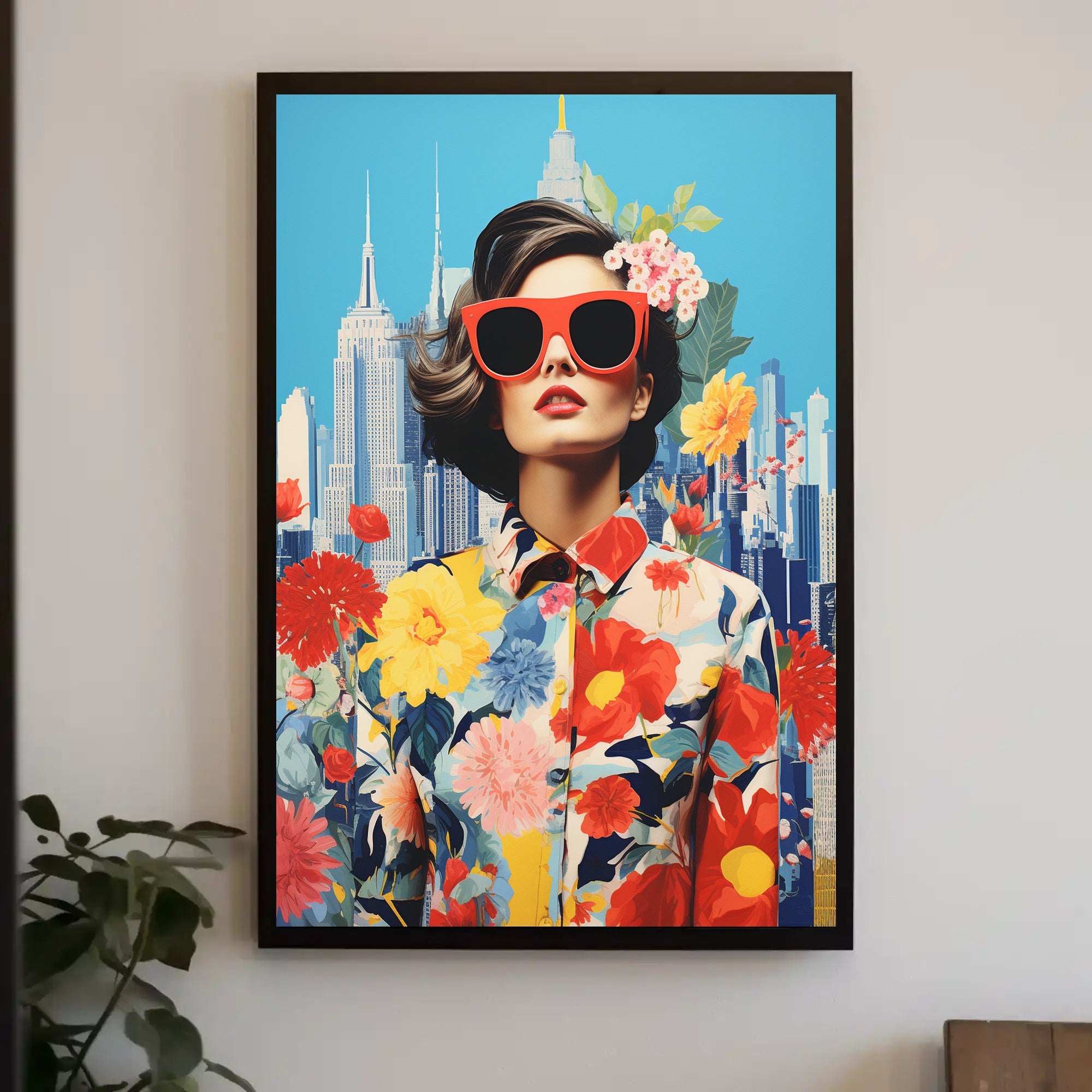 Modern Fashion Meets Urban Cityscape Pop Culture Poster